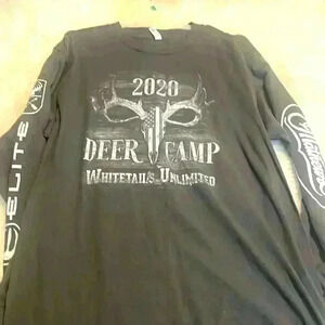2020 Gray Whitetails Unlimited Long Sleeve Size Large Unisex Deer Decal Shirt
